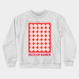 Portland, Oregon - City Of Roses (Red & Cream) Crewneck Sweatshirt